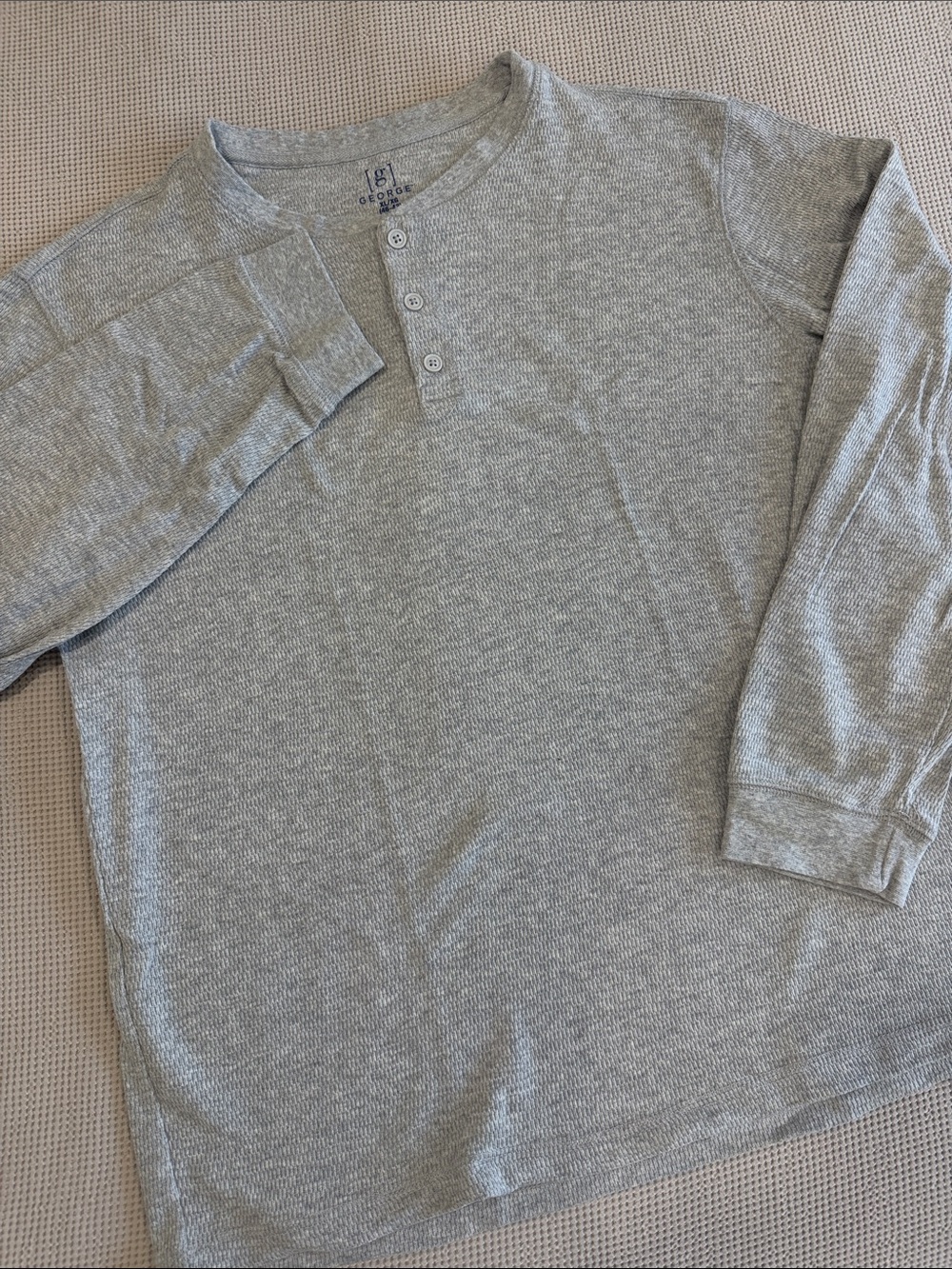 George Men's Light Gray Long-Sleeve Henley